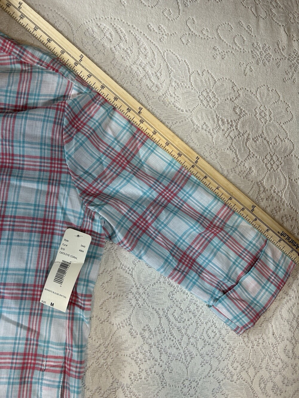 Seven Forty-Two Size M Multicolored 3/4 Sleeve Button Up Shirt - Picture 12 of 13